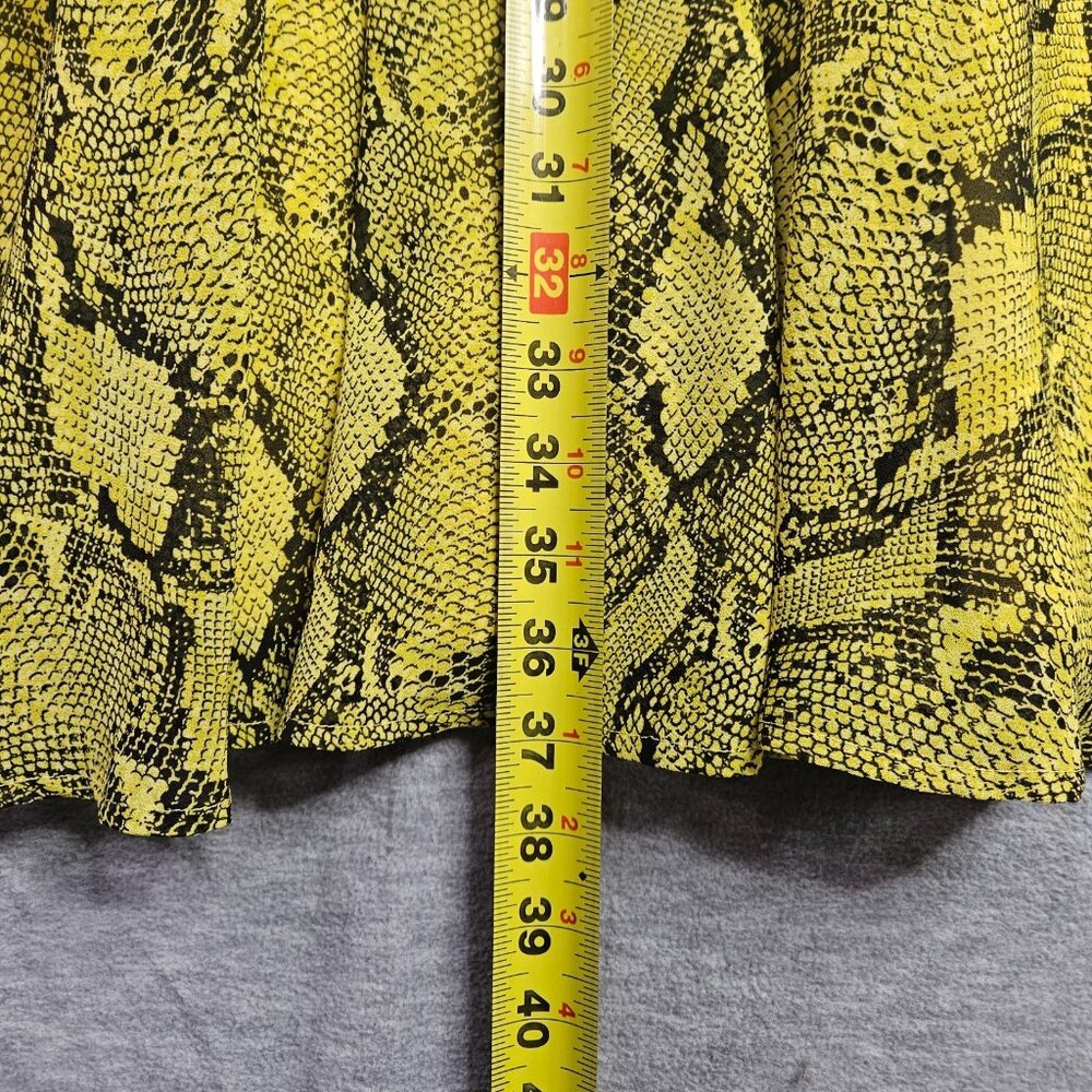 Torrid Tellow Snake Printed Midi Chiffon Pleated Dress Size 0 NWOT - Picture 8 of 9